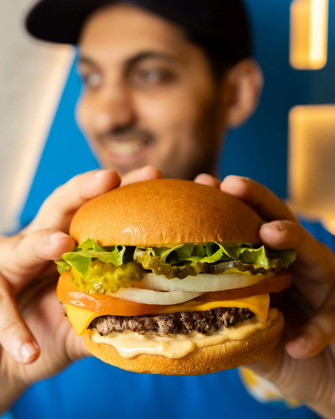 Customer with food